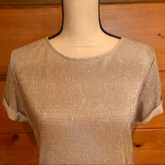 Simply Vera Vera Wang Gold & Cream Blouse - Picture 2 of 8